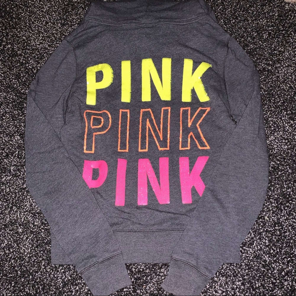 VS Pink Sequin Zip Up